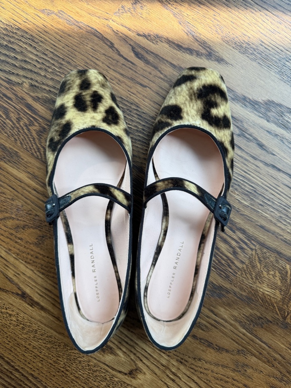 LOEFFLER RANDALL Ginger Leopard Velvet Mary Jane Ballerina Flats Size 11